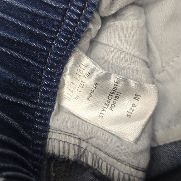 BLACK LABEL Denim Blue Women's M Shorts Fringe Elastic Waistband - Picture 3 of 6